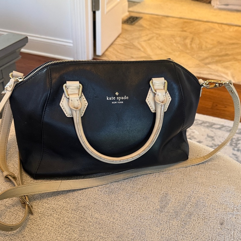 Kate Spade Wellesley Style Rachelle Satchel Black Leather Crossbody Bag